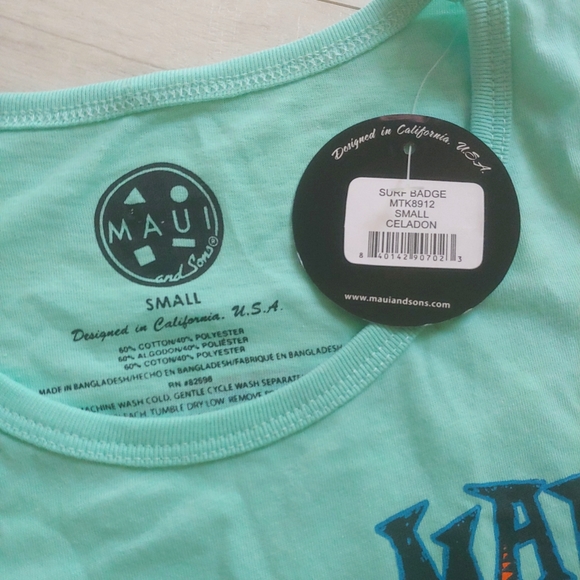 MAUI and Sons NEW World Famous Tank Top Celadon - Picture 5 of 6